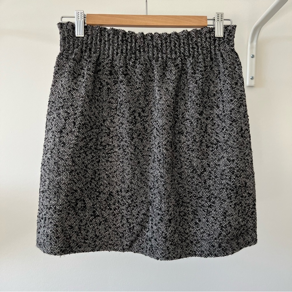 J. Crew Herringbone Sidewalk Skirt in black and white